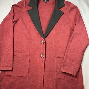 J. By Jason Wu women’s Burgundy Blazer with Black Lapel size small